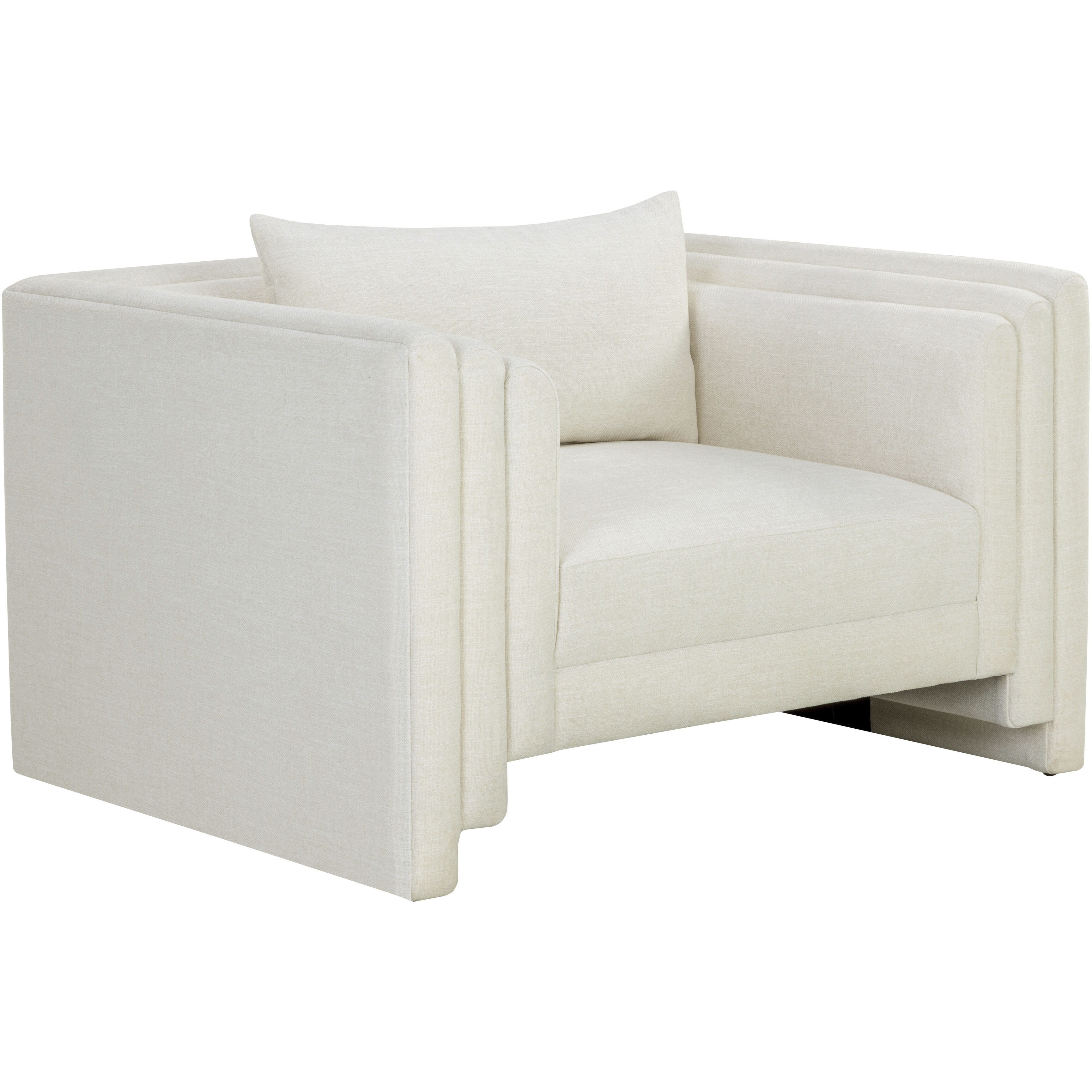 Kira Heather Ivory Tweed Armchair